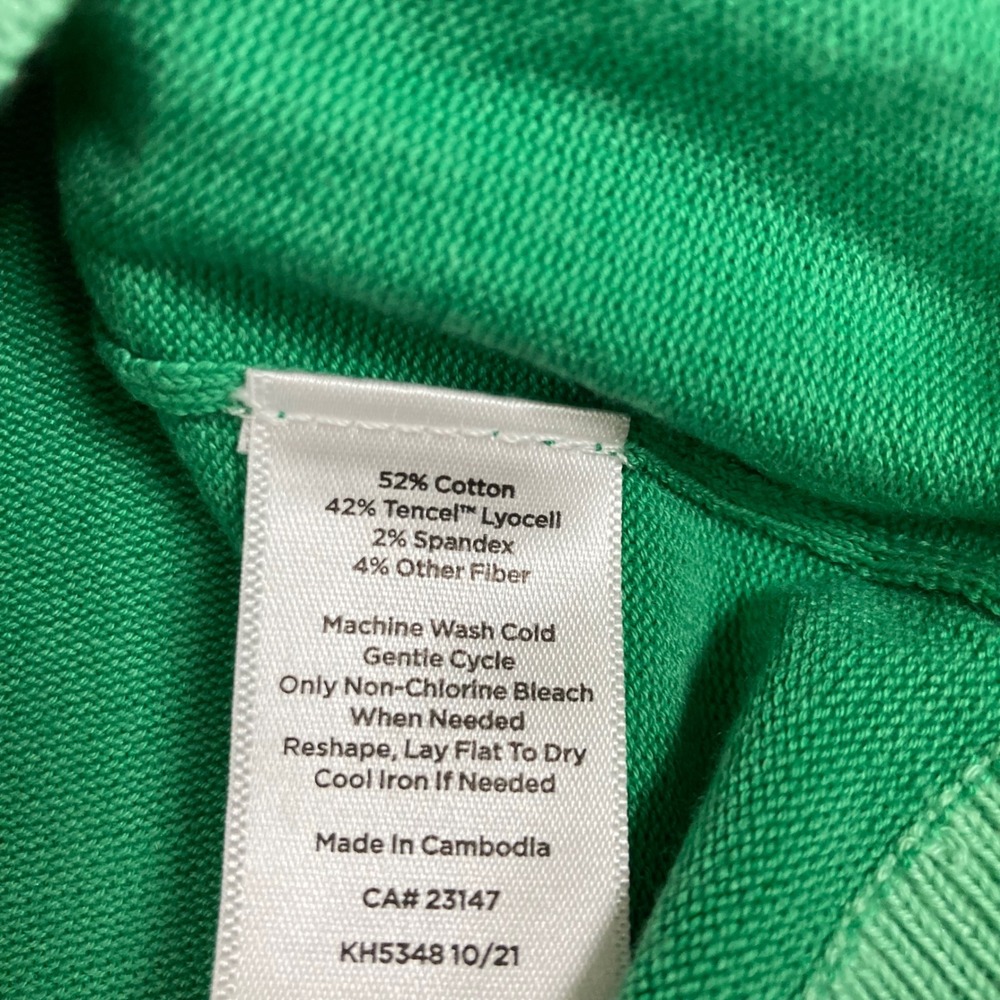 Talbots Green Cotton Tencel Blend Sleeveless Knit Shell Top Tank Medium - Picture 3 of 7